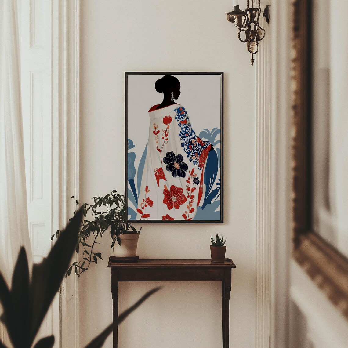 Elegant Floral Kimono Woman Digital Download Printable Decor Poster - Image 4