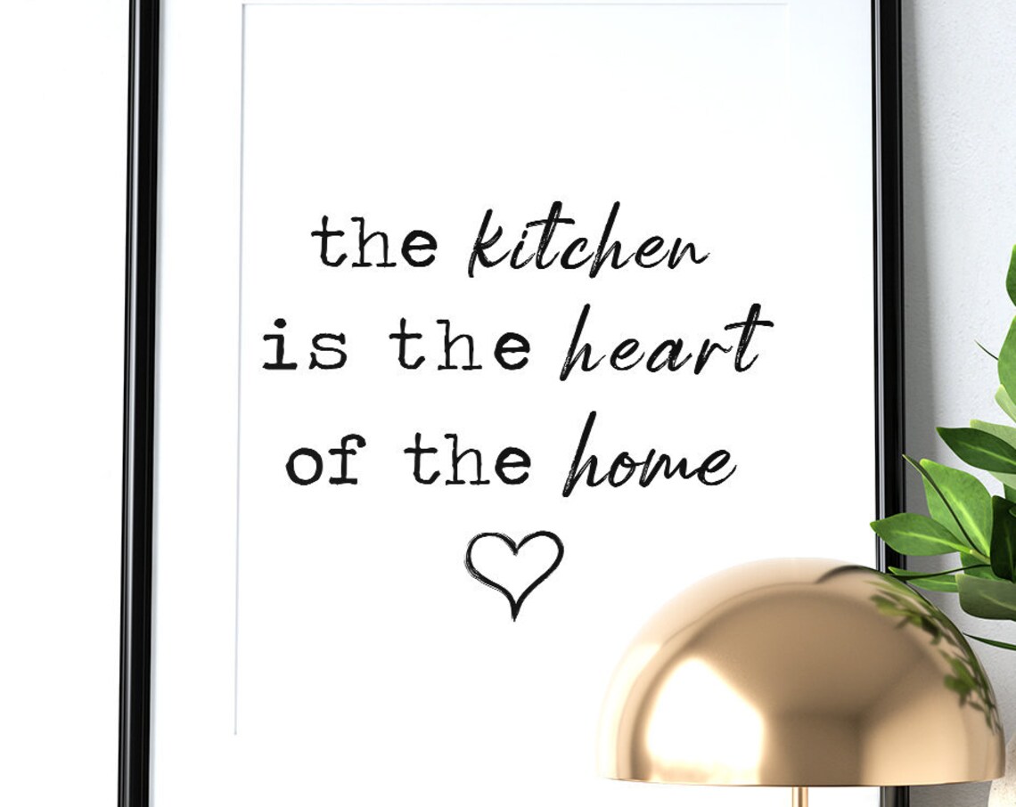 The Kitchen Is The Heart Of The Home Typewriter Quote Poster