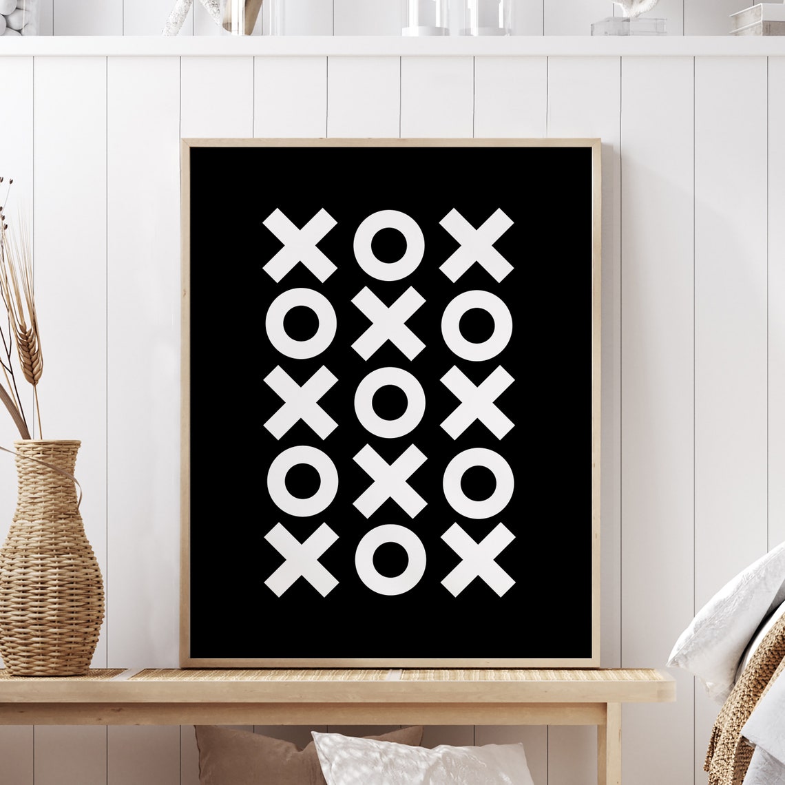 XOXO Hugs And Kisses Love Minimalist Black White Graphic Poster