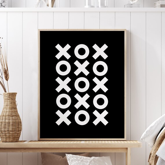 XOXO Hugs And Kisses Love Minimalist Black White Graphic Poster