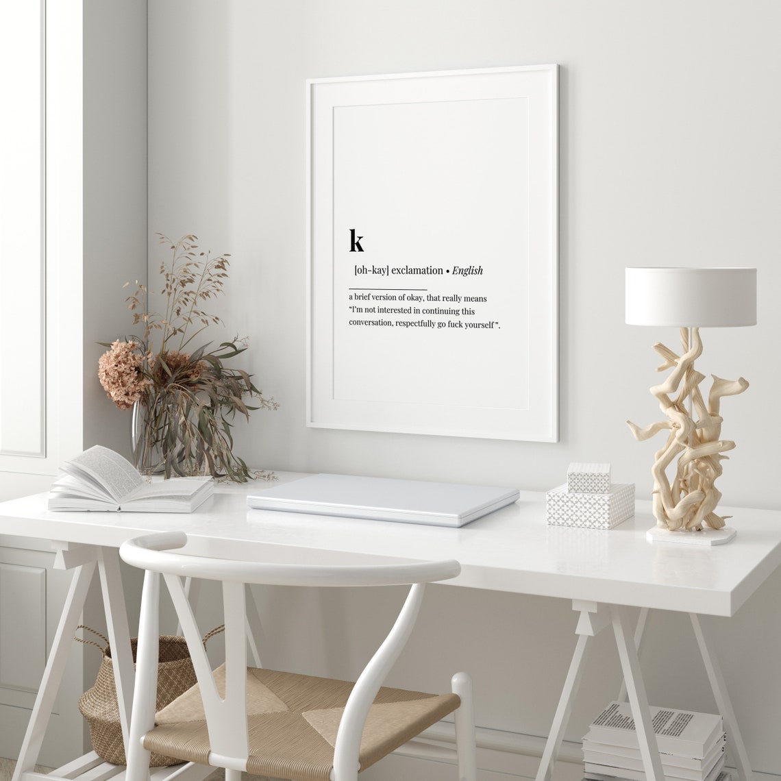 K Funny Definition Office Humor Minimalist Typography Poster - Image 3