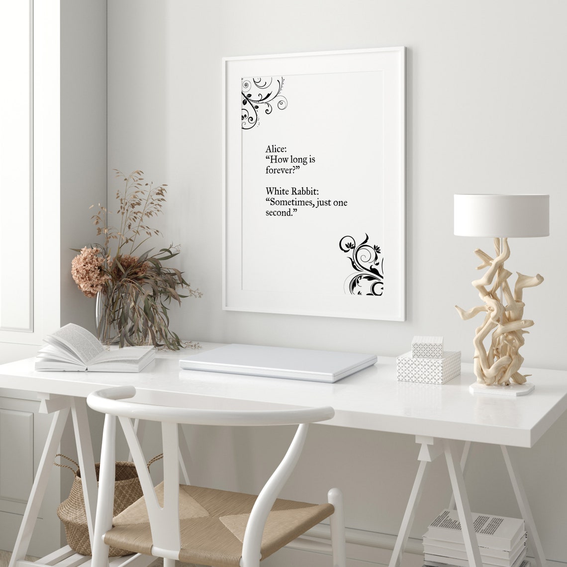 Alice White Rabbit How Long Is Forever Quote Literary Poster - Image 2