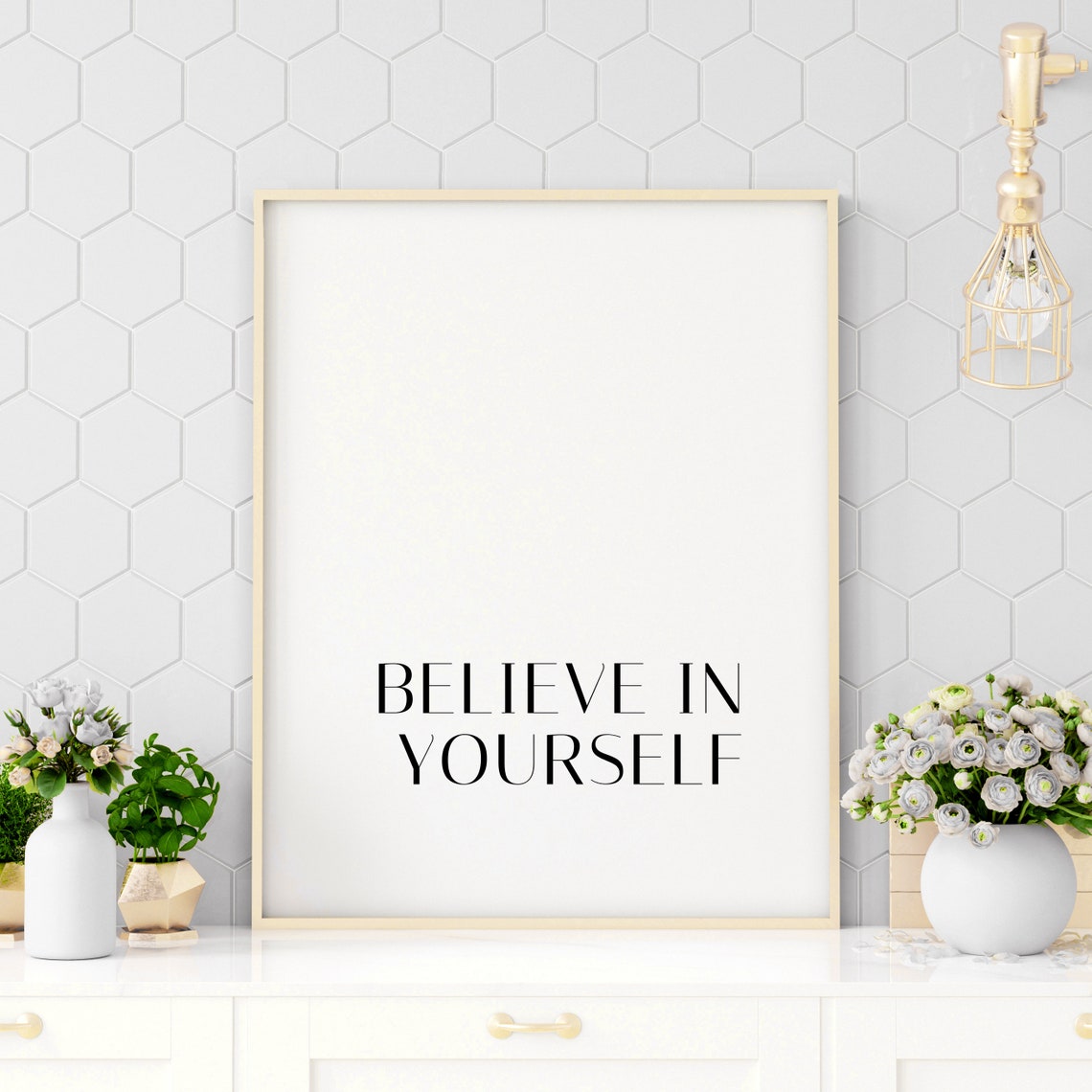 Believe In Yourself Minimalist Serif Typography Motivation Poster