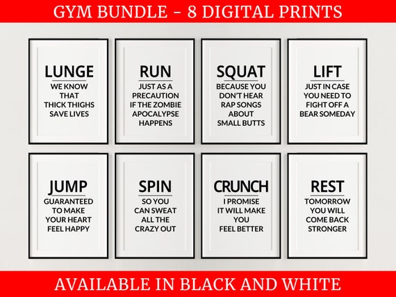 Gym Dcor Prints Gym Set Inspirational Quotes Motivational Quotes Gym Wall Art Gym Hustle Grind Gallery Wall Sport