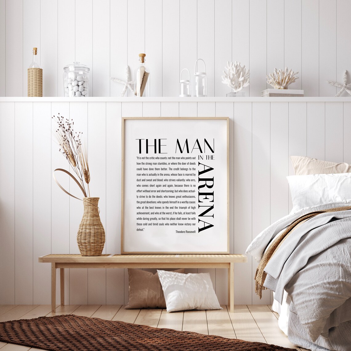 The Man in the Arena Vertical Bold Typography Theodore Roosevelt Poster - Image 3