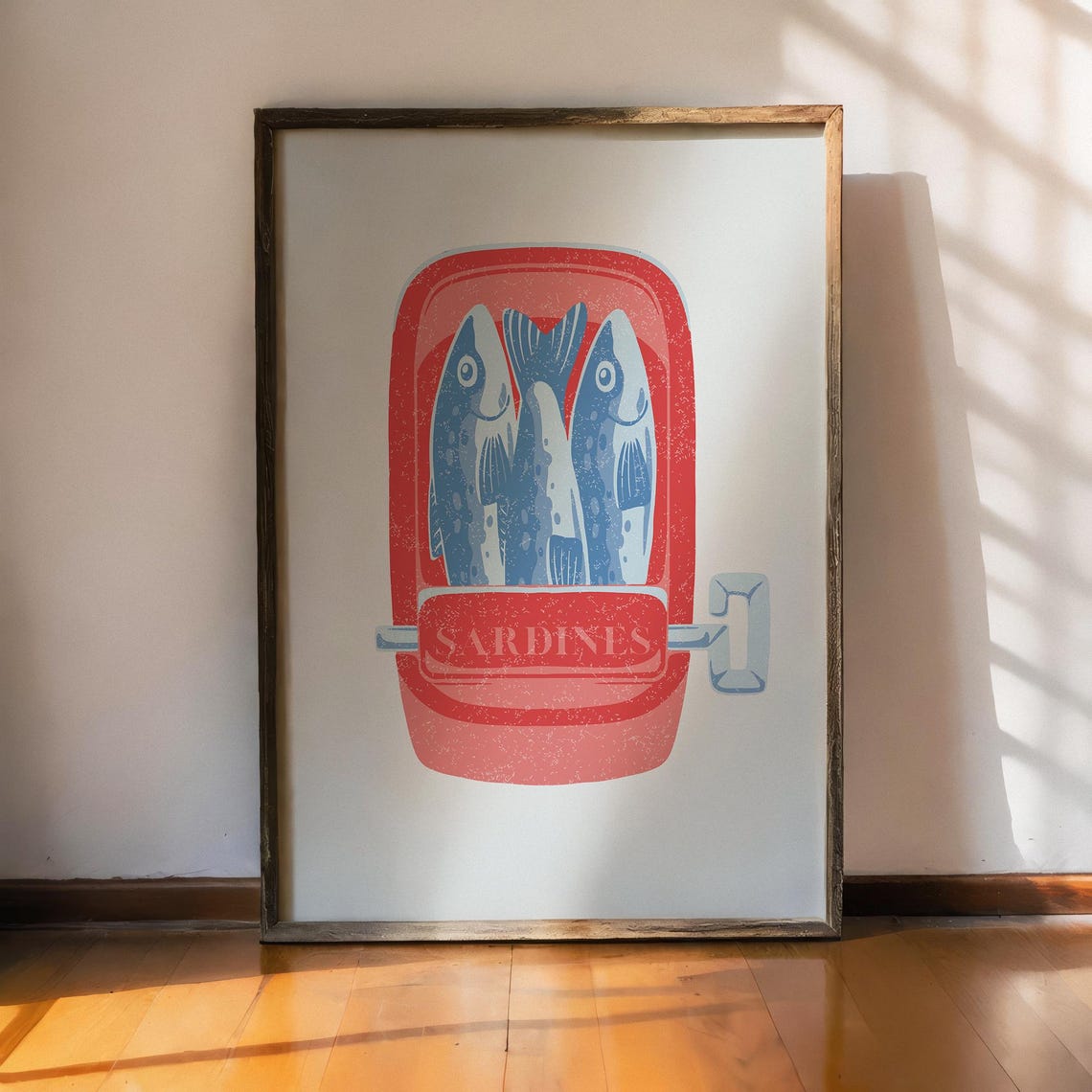 Retro Red Sardines Tin Cute Fish Illustration Kitchen Wall Art Poster - Image 4