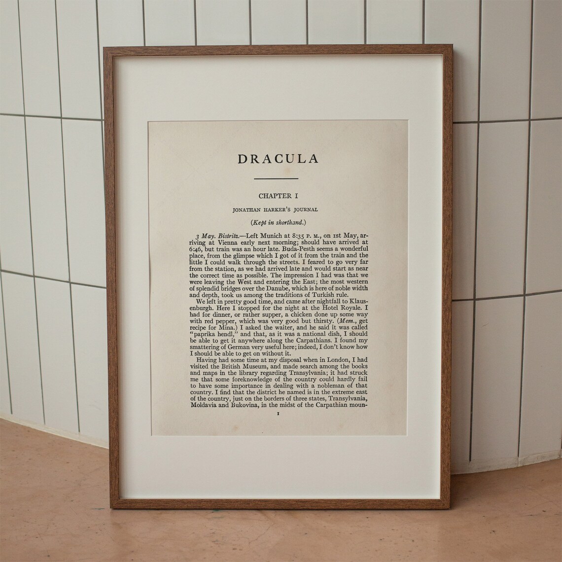Dracula by Bram Stoker Chapter 1 First Page Jonathan Harker Print Poster - Image 3