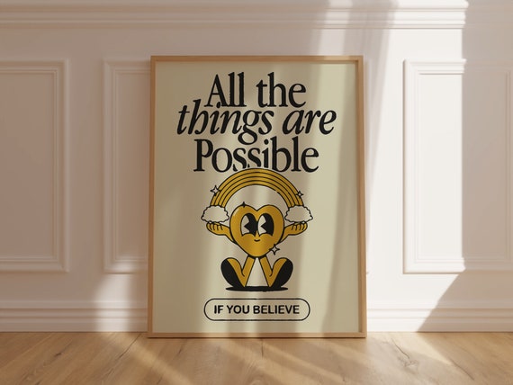 Retro Quote Wall Art Print Wall Art Motivational Quote Print Retro Poster Posters And Prints Wall Art Print