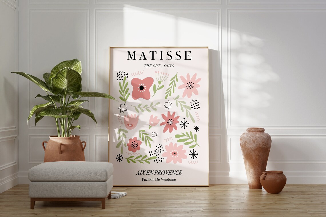 Matisse The Cut Outs Pink Floral Provence Exhibition Style Poster - Image 4