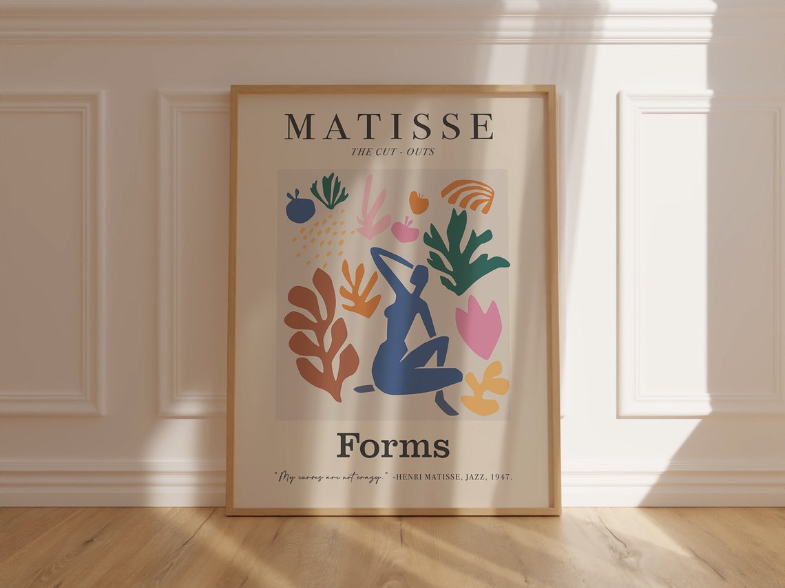 Matisse The Cut Outs Forms Blue Dancer Colorful Collage Poster - Image 5