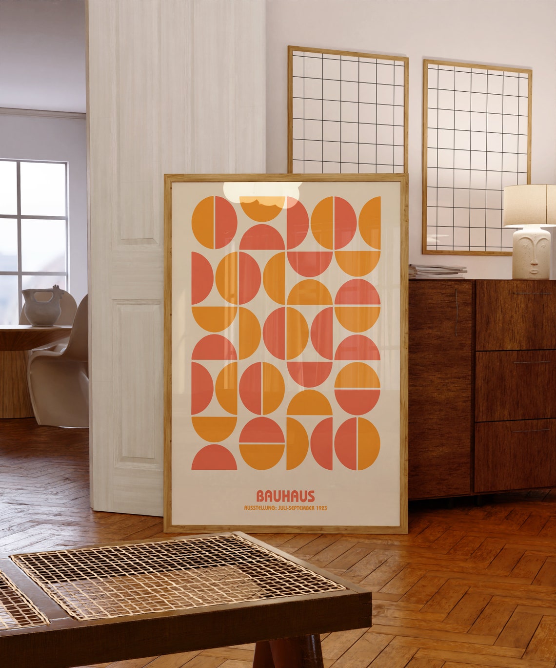 Bauhaus 1923 Geometric Orange and Red Circle Exhibition Poster - Image 5