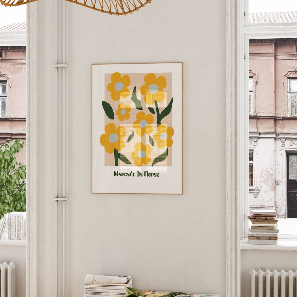 Mercado De Flores Sunny Yellow Daisy Retro Botanical Art Poster - Image 5