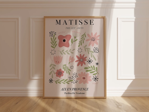 Matisse The Cut Outs Pink Floral Provence Exhibition Style Poster