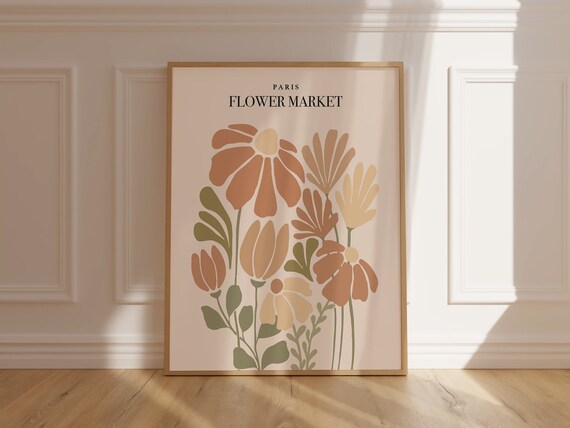 Paris Flower Market Botanical Floral Bouquet Modern Art Poster