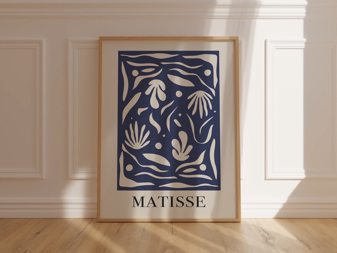 Matisse Navy Blue Botanical Cut Outs Classic Gallery Art Poster