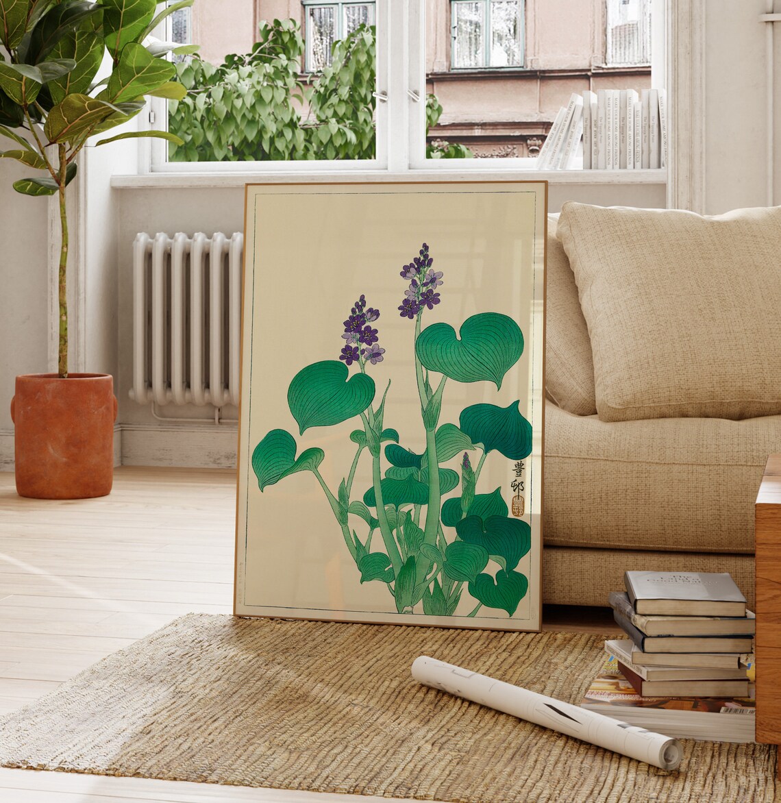 Ohara Koson Blooming Hosta, Japanese Botanical Art Print - Image 4