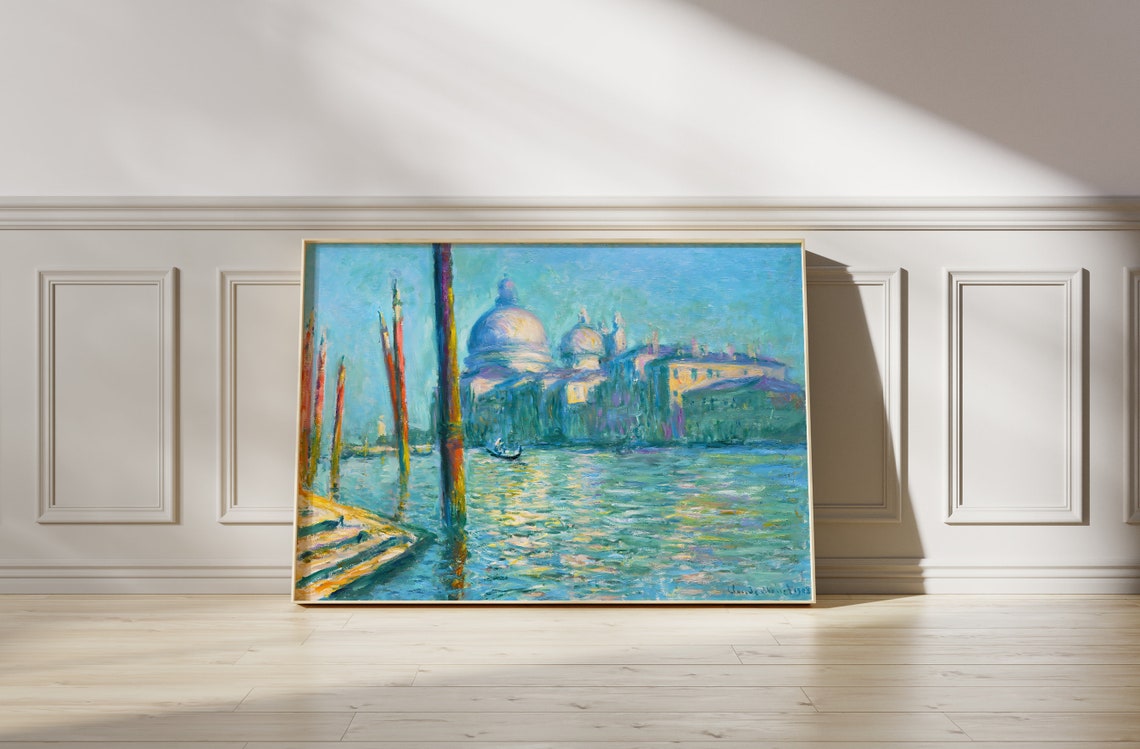 Claude Monet The Grand Canal Of Santa Maria Poster Natural Blue Landscape Print Beautiful Painting Scenic Seascape Art Lovers Gift - Image 4