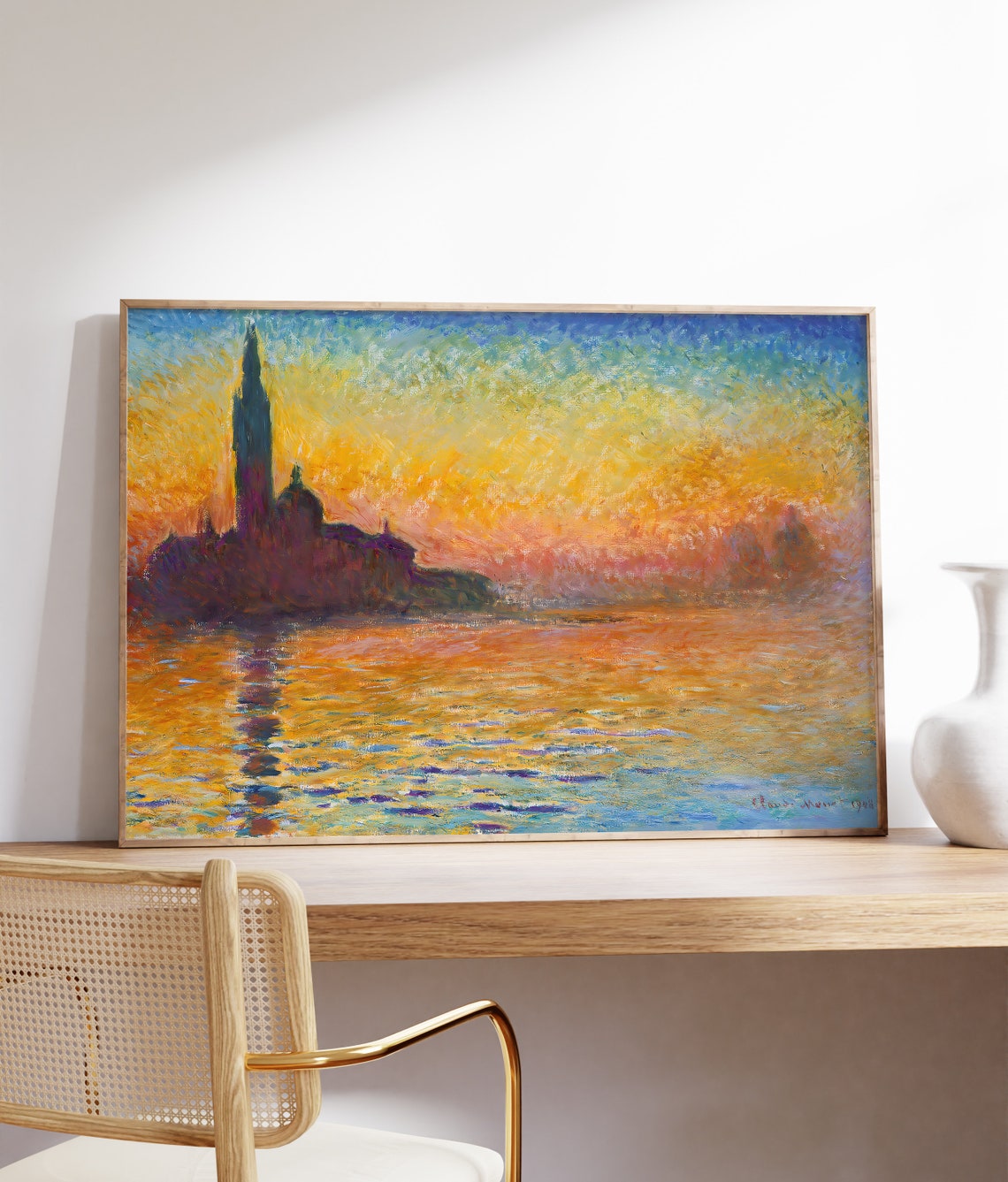 Claude Monet San Giorgio Maggiore At Dusk Print Abstract Landscape Poster Modern Impressionism Decor Gallery Wall Art Art Lovers Gift