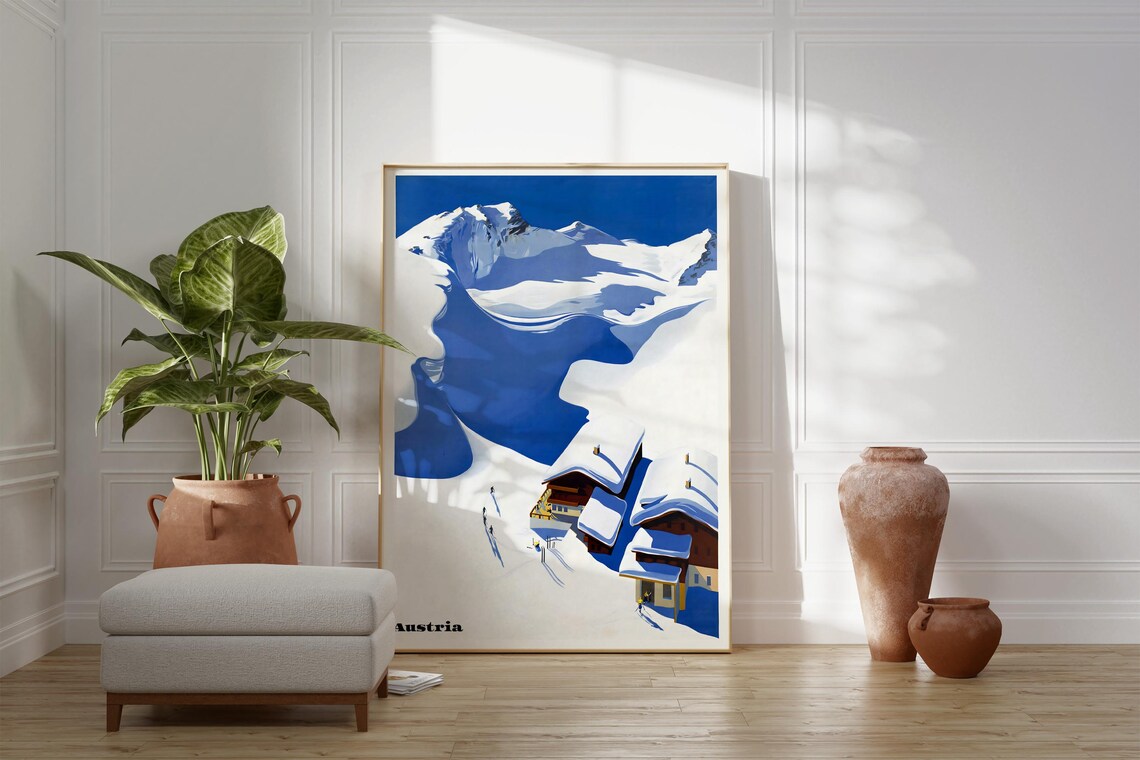 Austria Alps Travel Poster, Mountain Landscape - Image 2