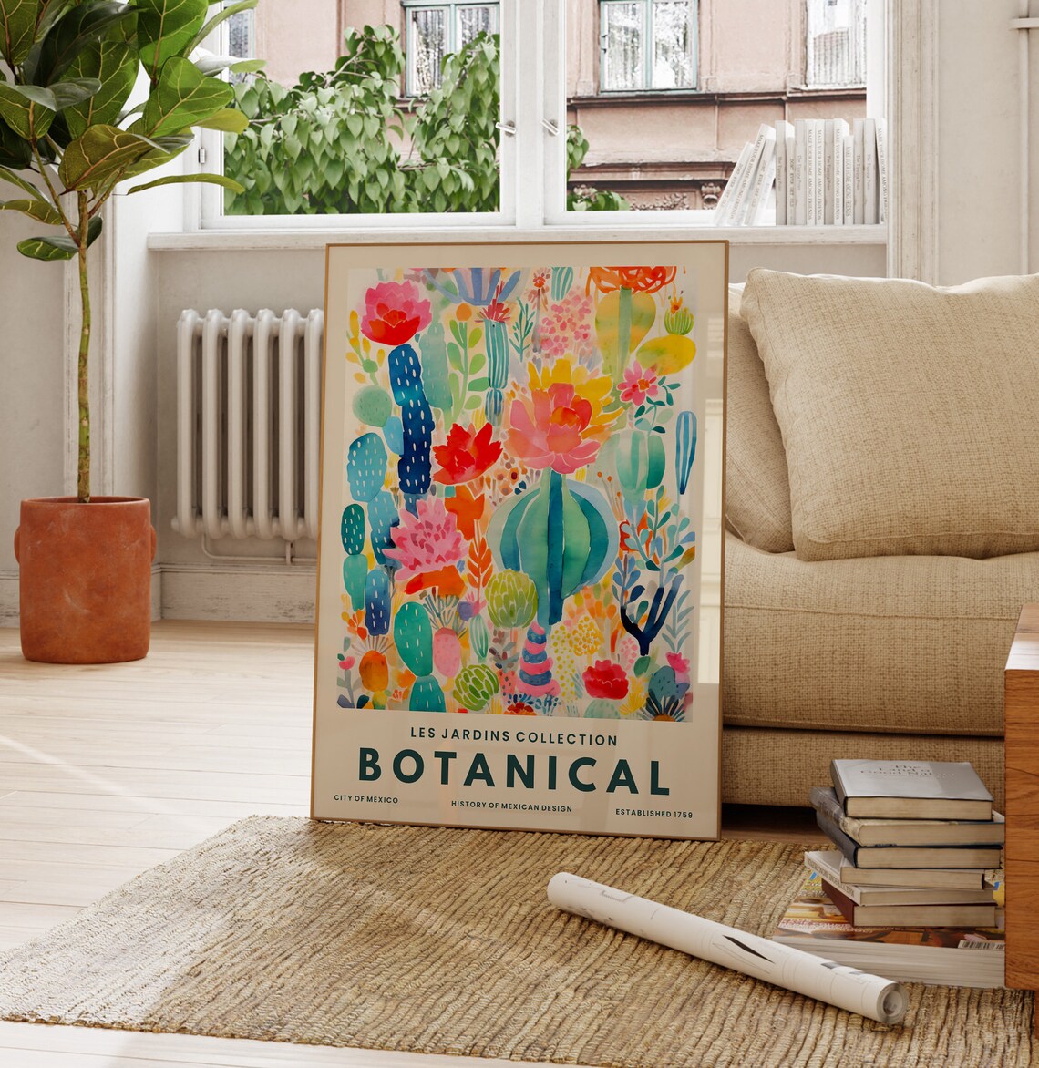 Colourful Cactus Botanical Collection Art Print - Image 3