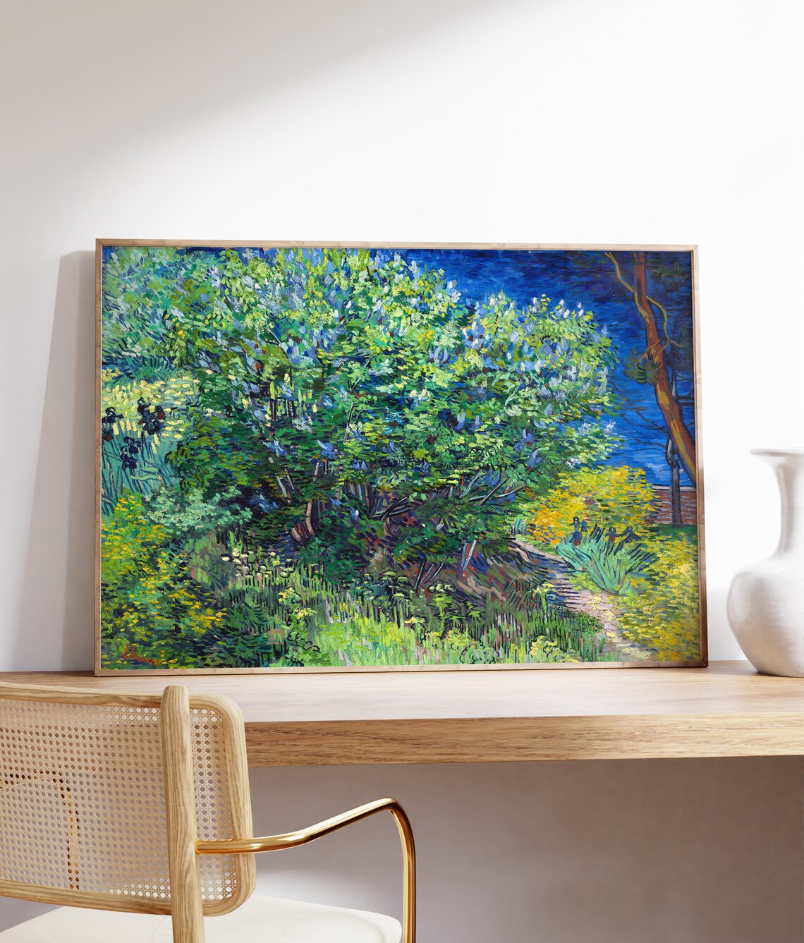 Vincent van Gogh Lilac Bush Garden Vibrant Nature Painting Poster - Image 2