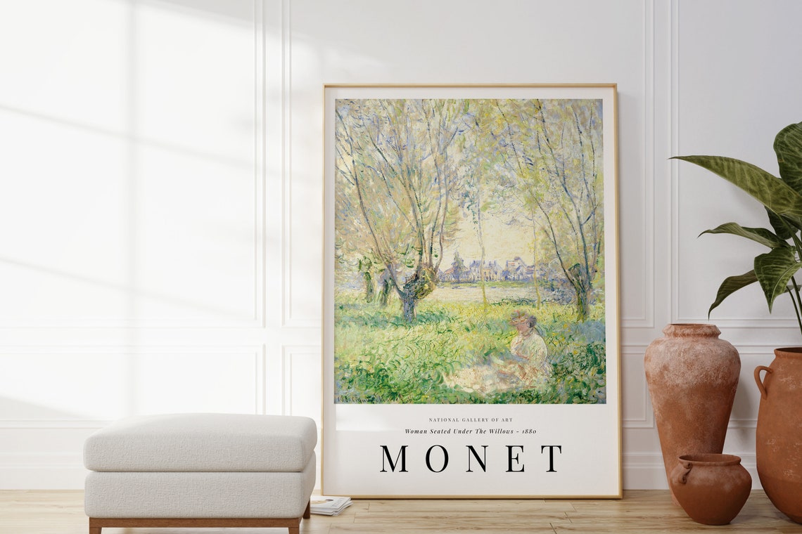 Claude Monet Woman Seated Under the Willows Impressionist Poster - Image 5