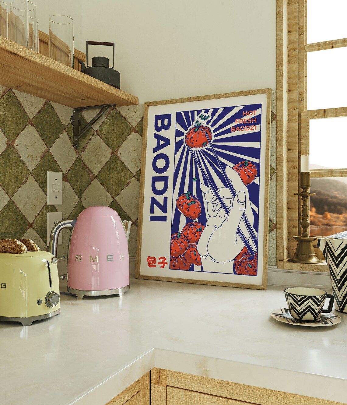 Baozi Modern Kitchen Art Print, Asian Food Poster - Image 3