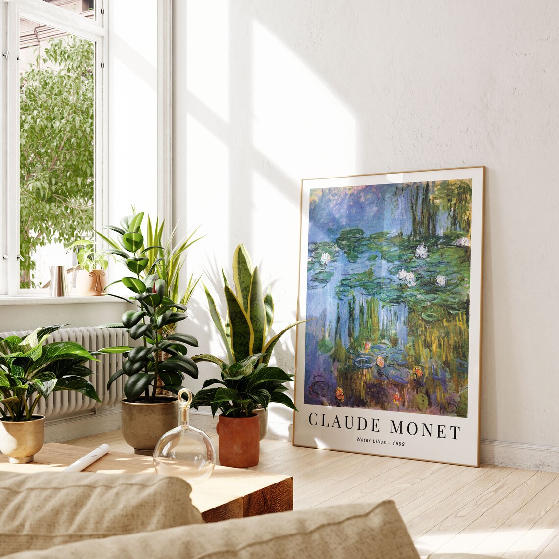 Claude Monet Water Lilies 1899 Blue Pond White Lily Blooms Museum Poster - Image 2