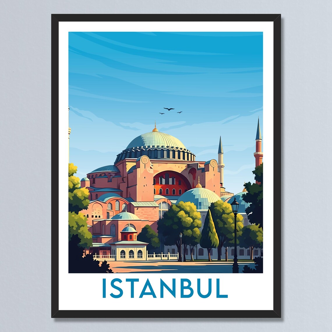 Istanbul Hagia Sophia Grand Dome Mosque Landmark City Travel Poster