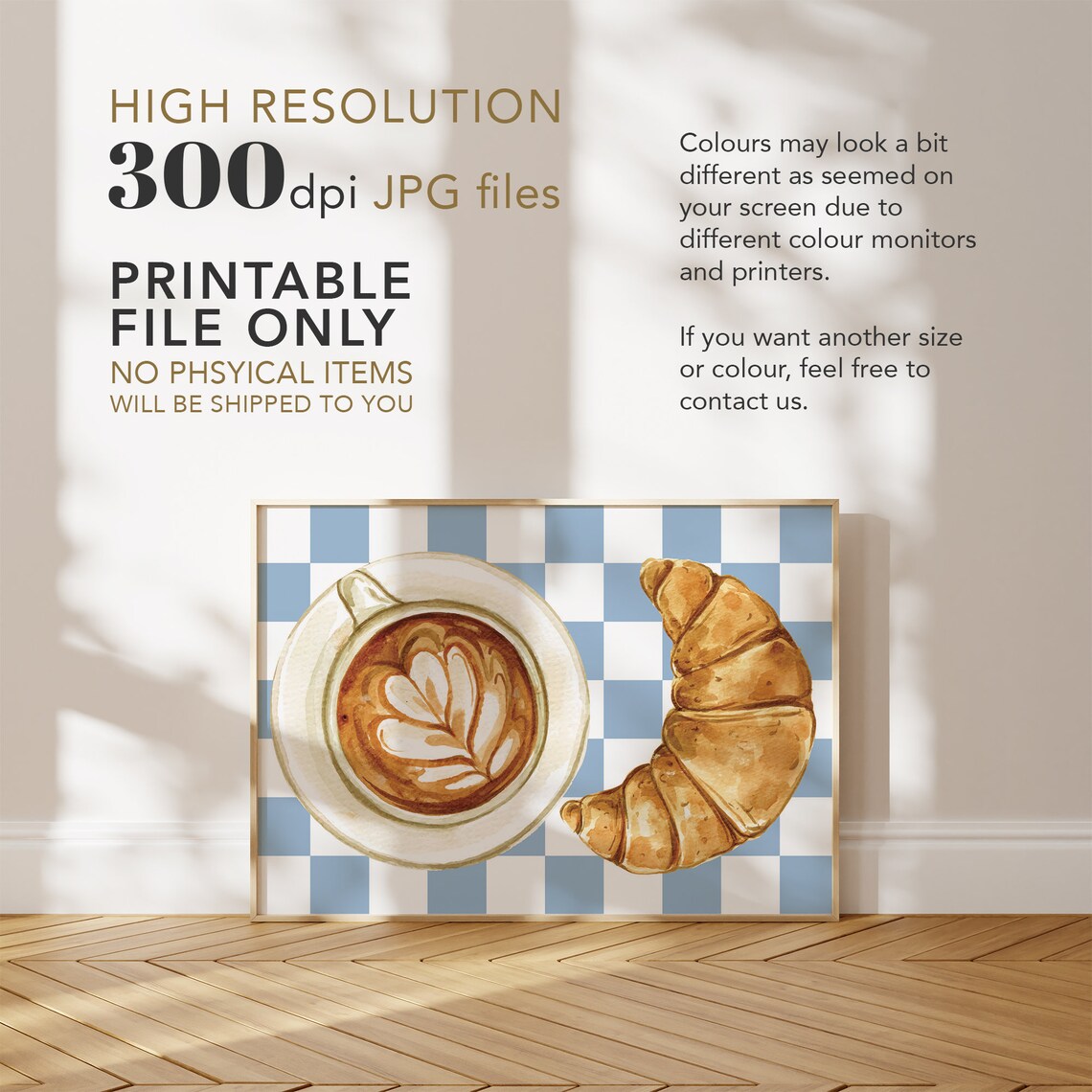 Croissant And Coffee Retro Kitchen Art Print - Image 4