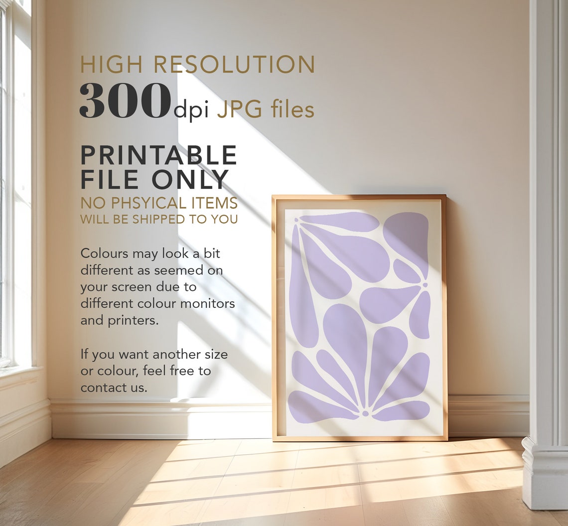 Lavender Abstract Flower Botanical Modern Gallery Art Poster - Image 3