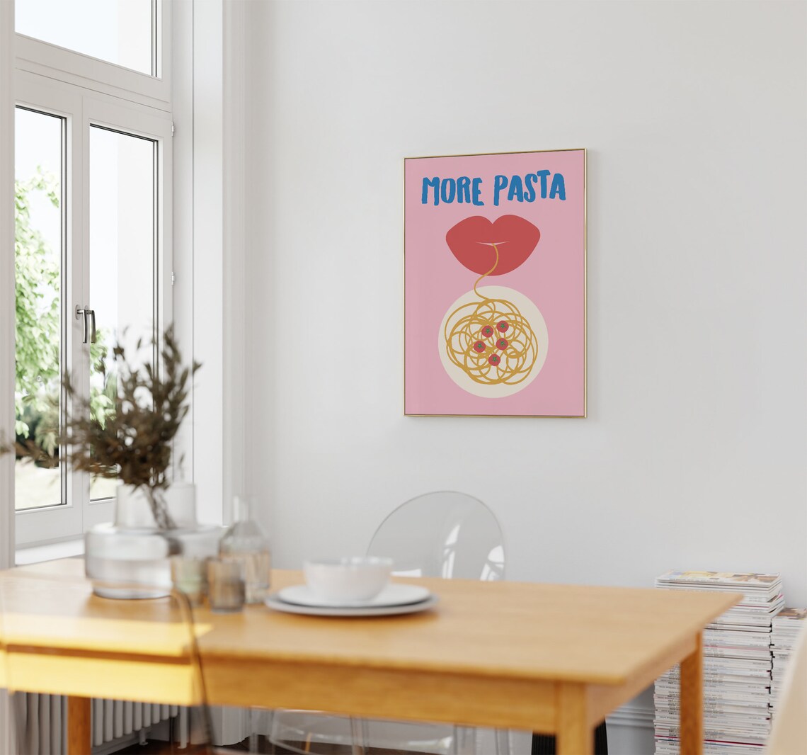 More Pasta Retro Italian Food Poster, Kitchen Decor - Image 2