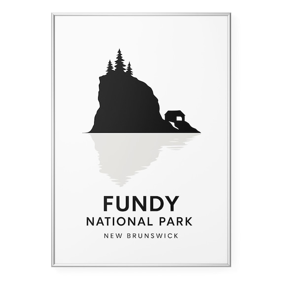 Fundy National Park New Brunswick Minimalist Rocky Point Poster