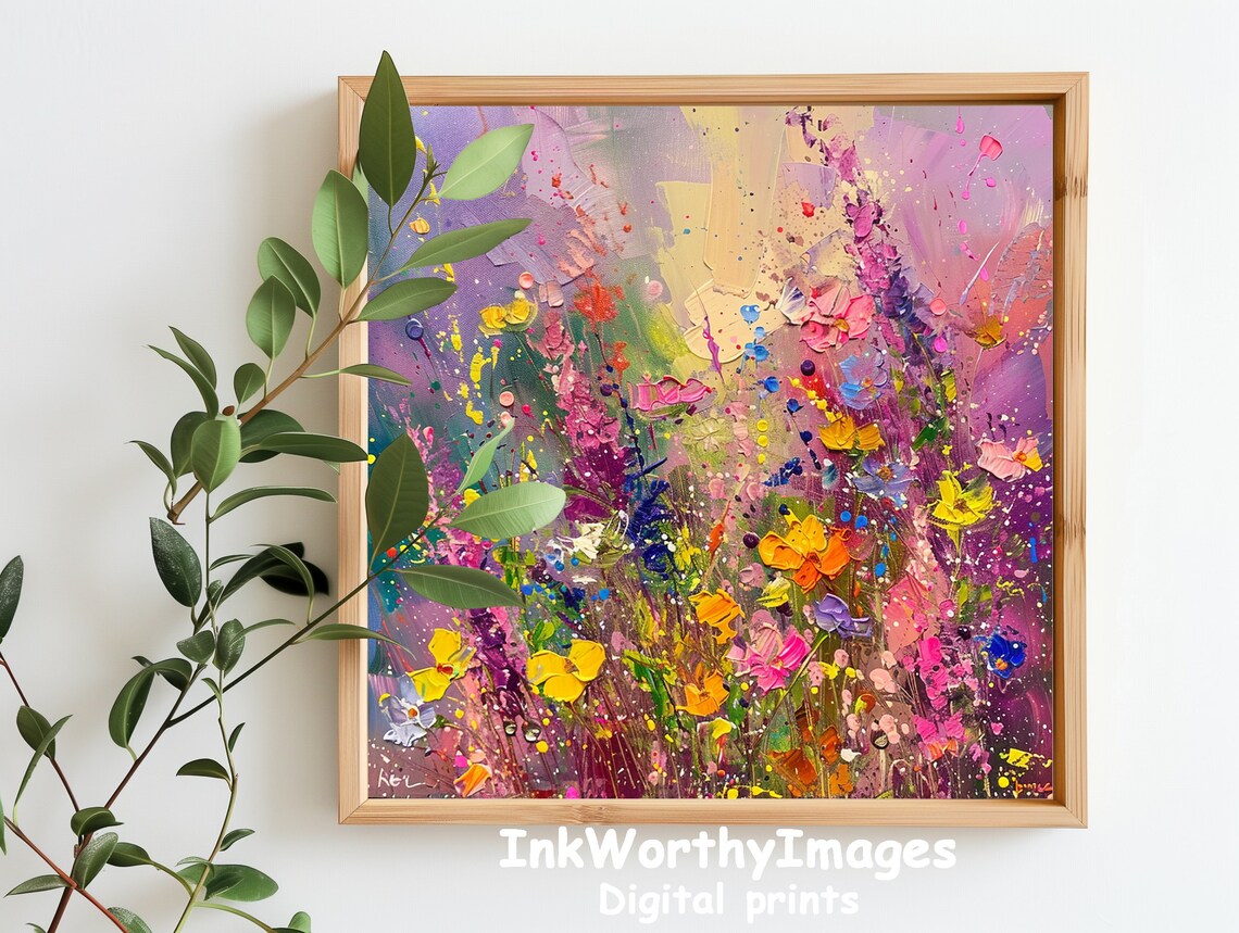 Flower Meadow Impressionistic Floral Artwork, Nature Decor - Image 6