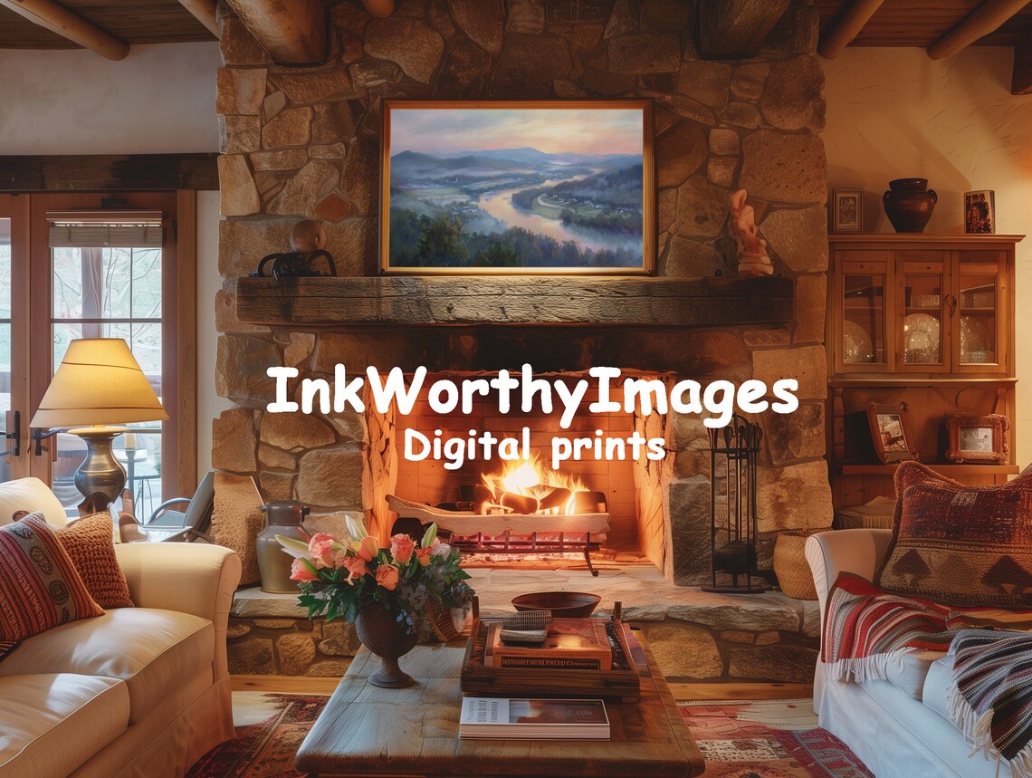 Sunset Over River Valley, Serene Landscape Print - Image 2