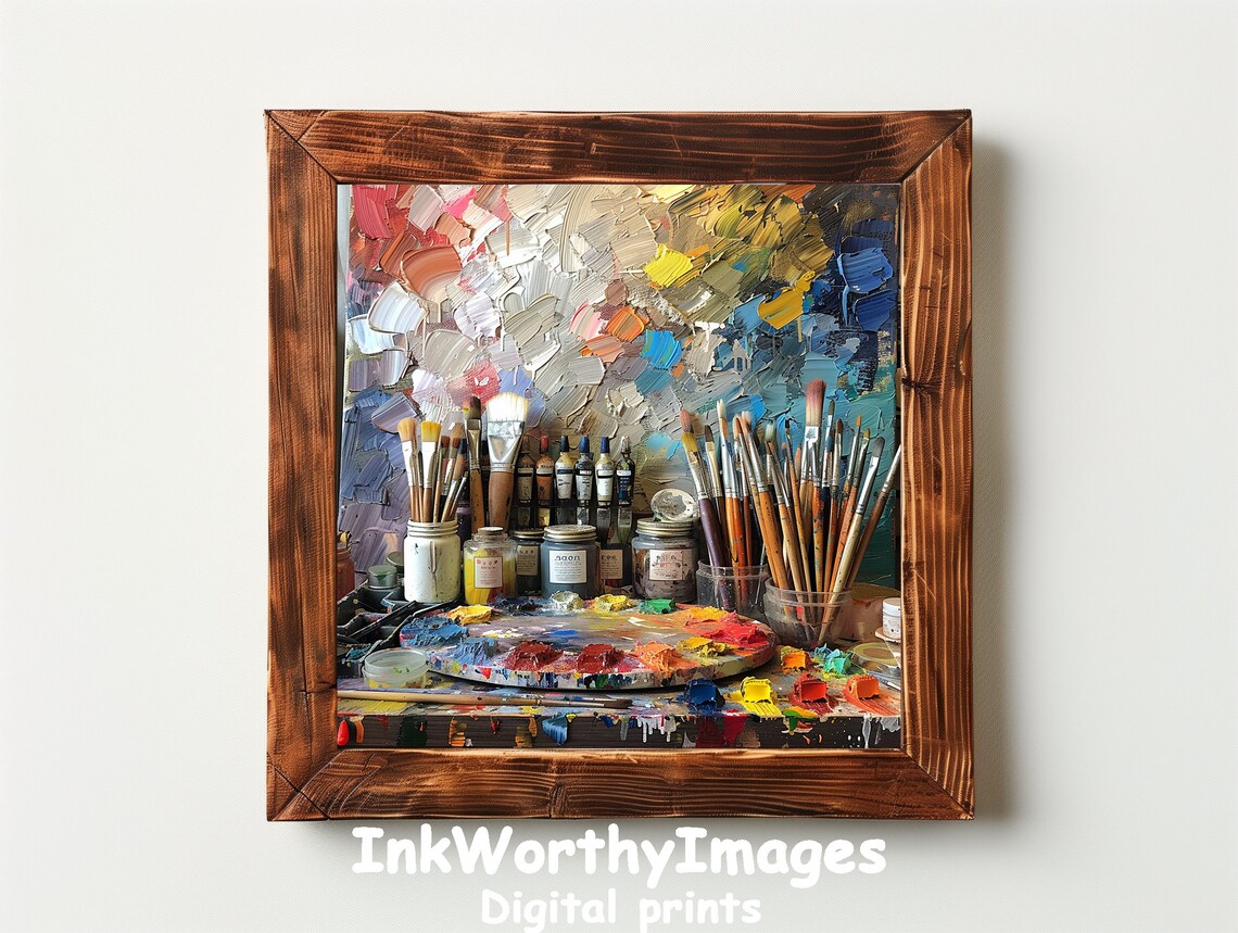 Artist's Palette and Brushes, Abstract Wall Art - Image 2