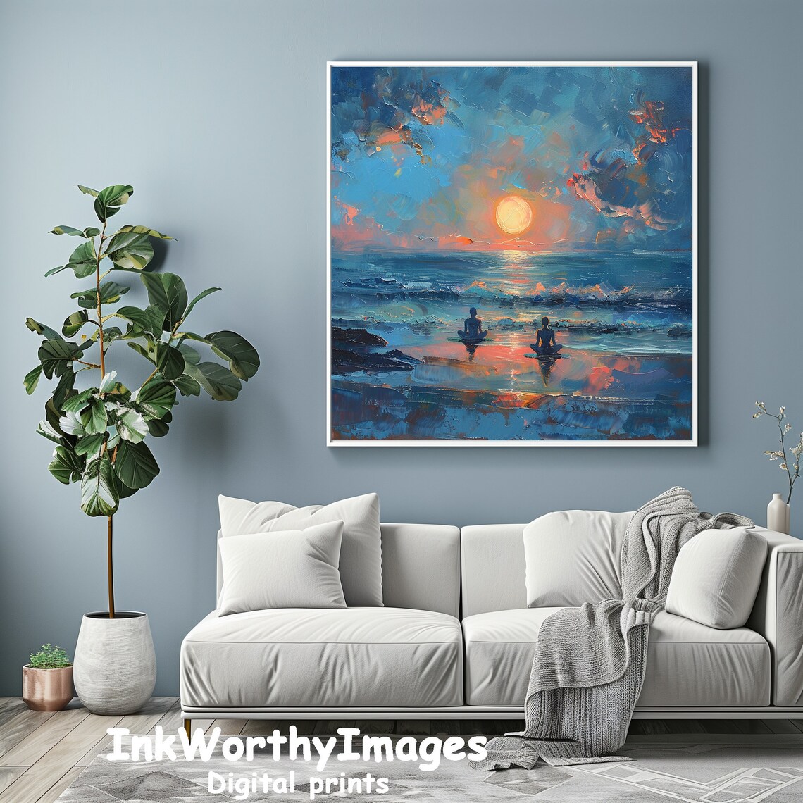 Sunset Meditation on Ocean, Peaceful Seaside Yoga - Image 2