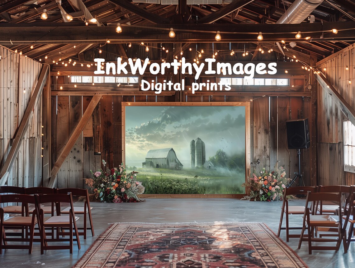 Rustic Farm Scene - Farmhouse Morning Landscape - Image 6