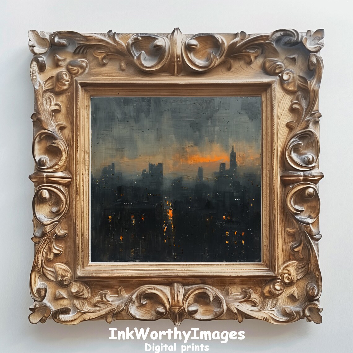 Moody Cityscape Painting, Modern Urban Art - Image 6