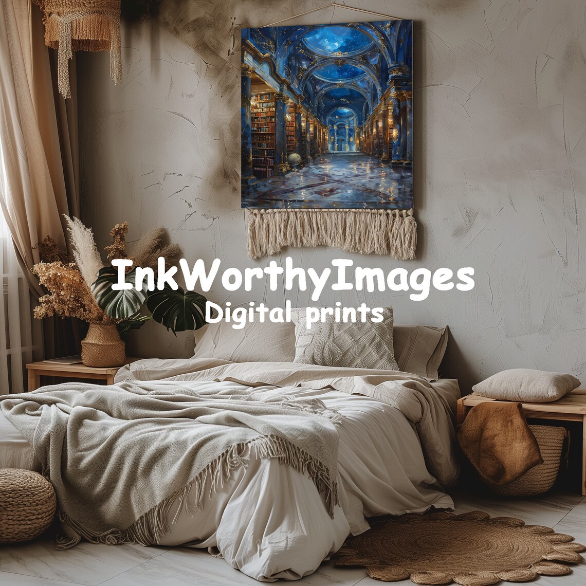 Enchanted Magical Library, Starry Sky Halloween Decor - Image 3