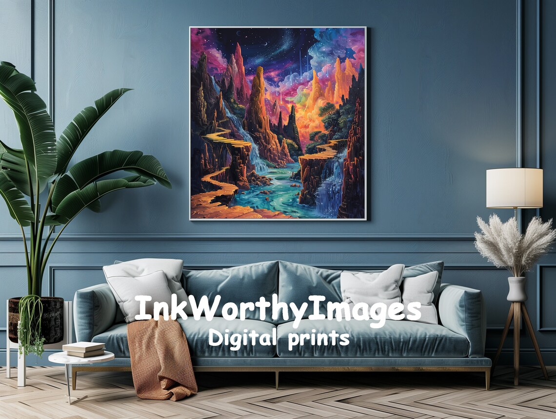 Fantasy Dreamscape, Mystical Surreal Landscape Art Print - Image 3
