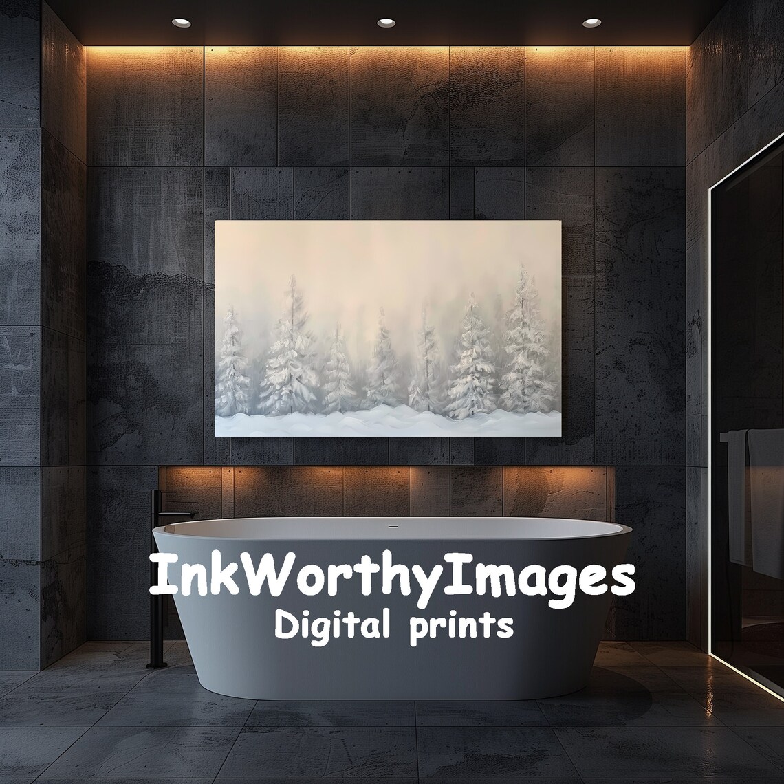Minimalist Winter Forest, Serene Snowy Landscape - Image 5