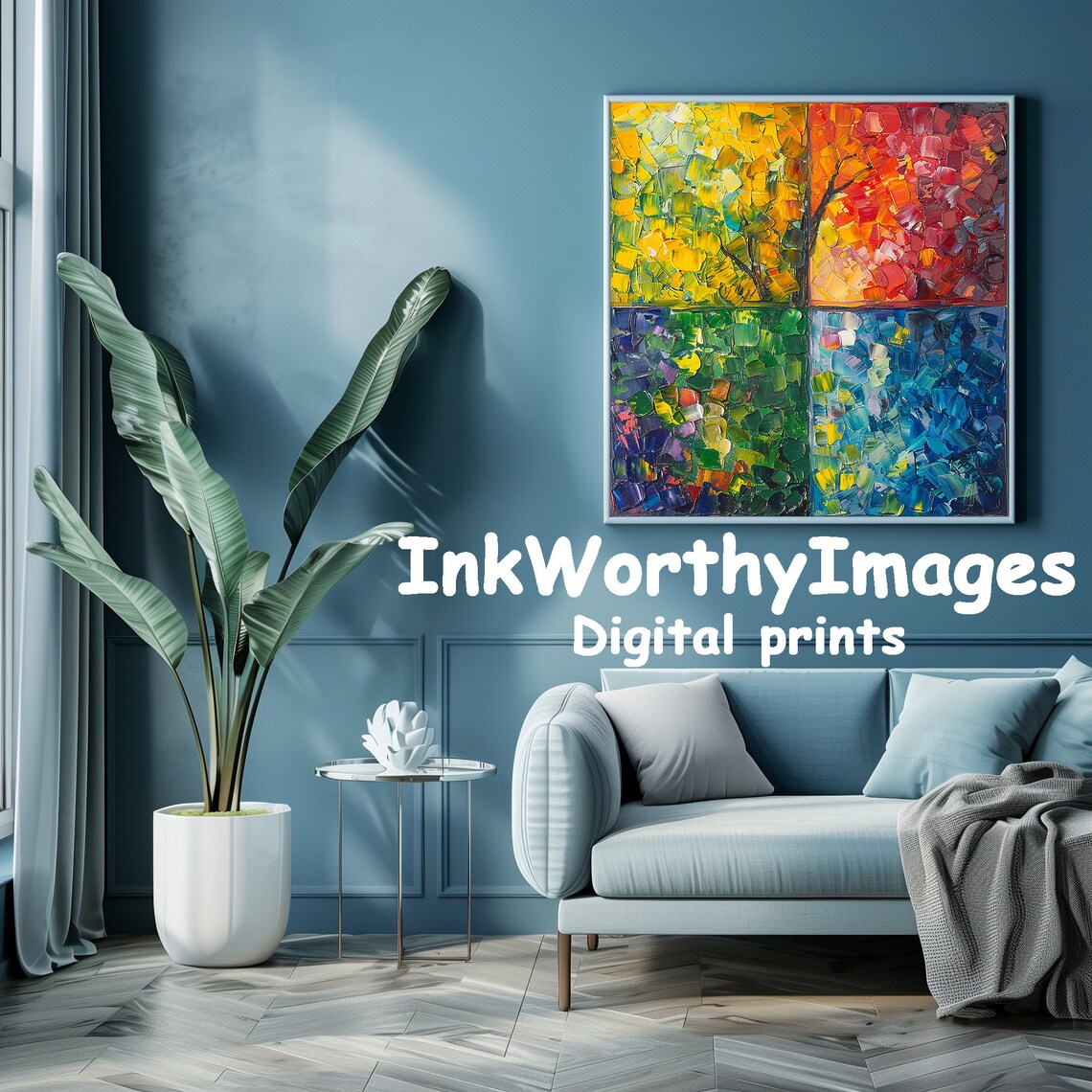 Colorful Seasons Abstract, Modern Artwork Print - Image 3