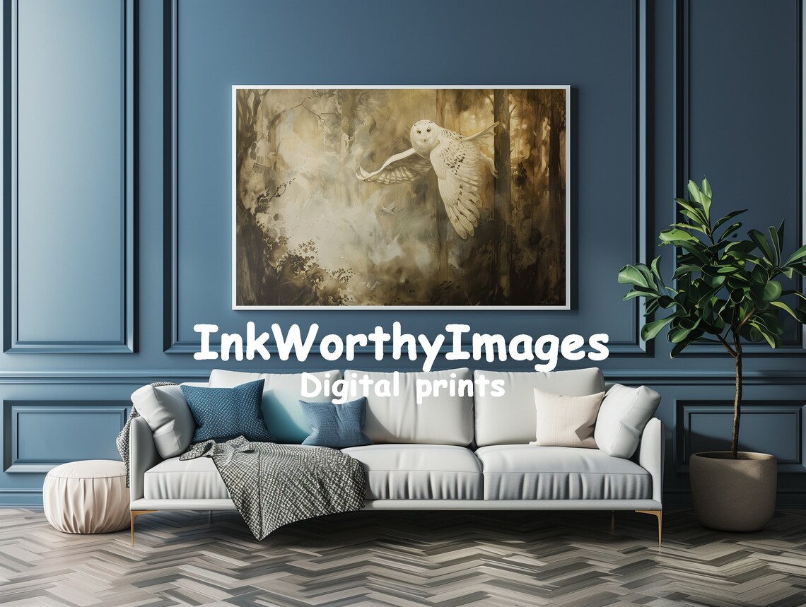 Ethereal Owl In Flight, Mystical Forest Scene - Image 4