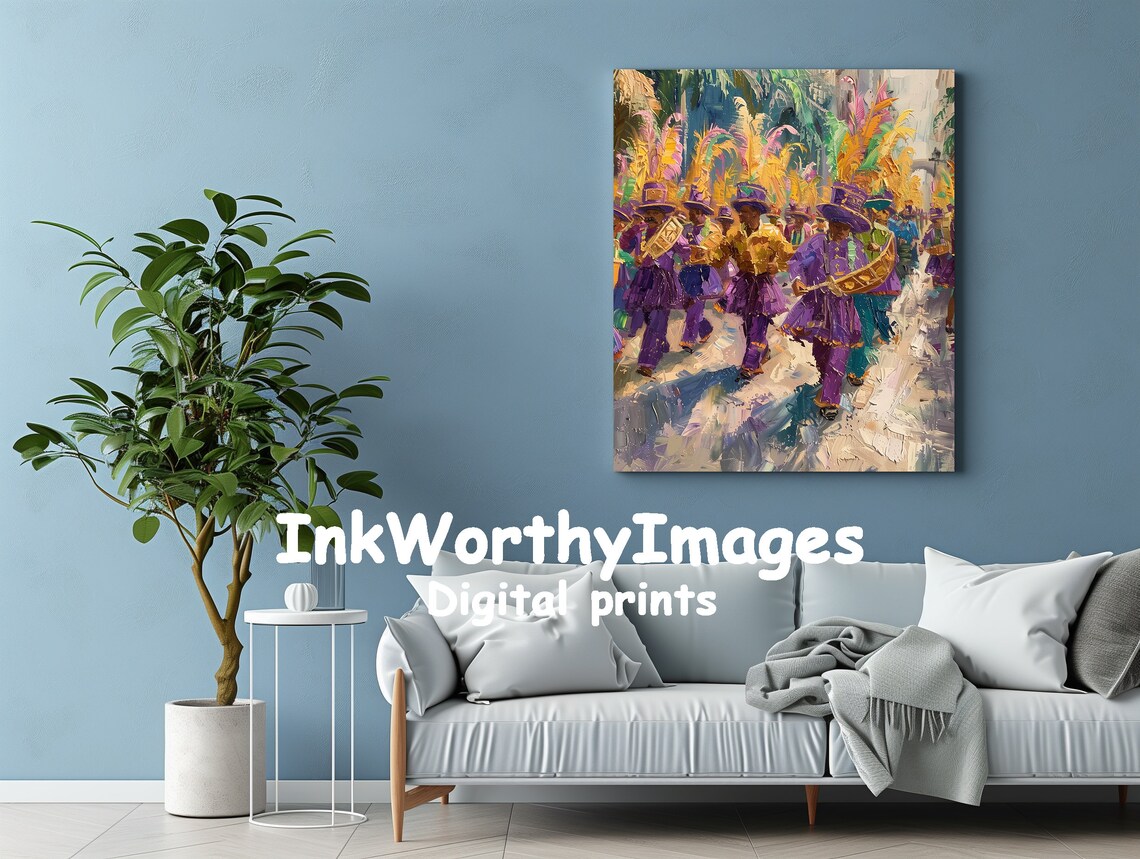 Carnival Parade Painting, Festive Street Art - Image 2