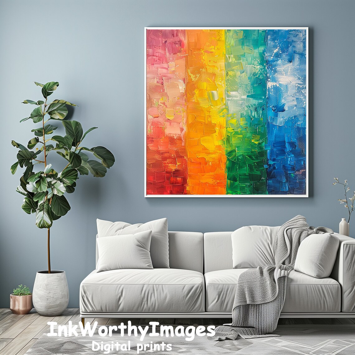 Gradient Abstract Art Print, Modern Spectrum Artwork - Image 2