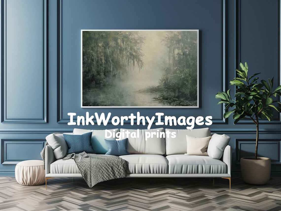Mystical Foggy Swamp, Enchanted Marshland Art Print - Image 4