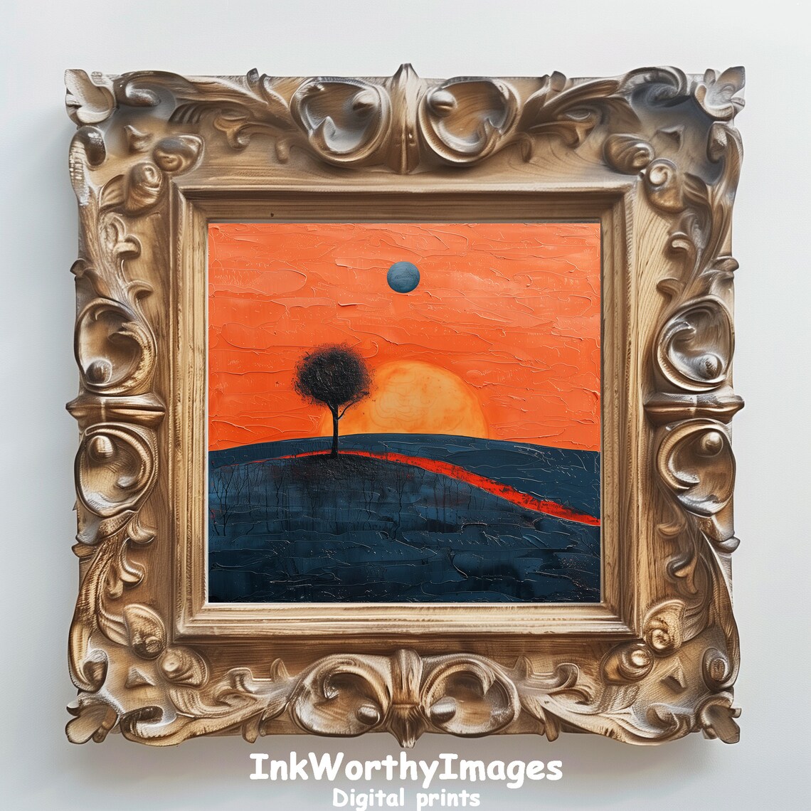 Vibrant Sunset Tree Painting, Modern Abstract Art - Image 5
