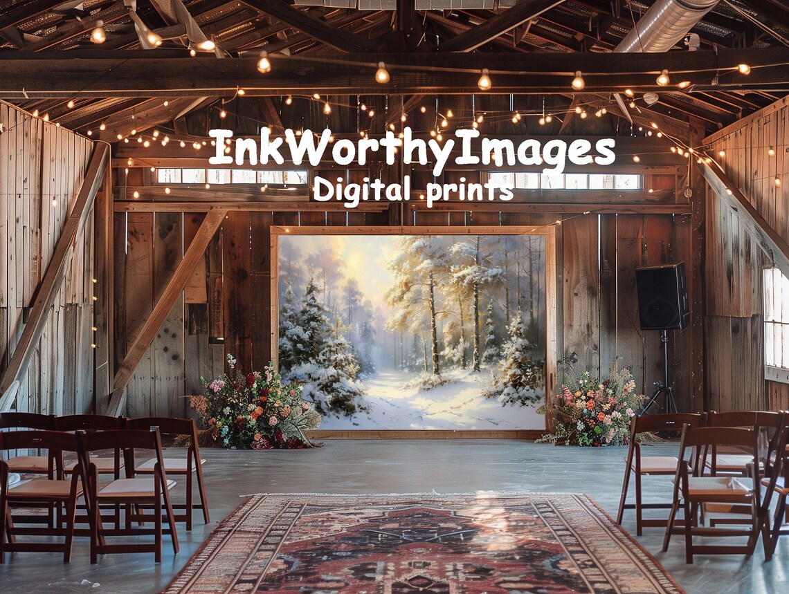 Winter Forest Glow, Serene Snowy Landscape Art Print - Image 6