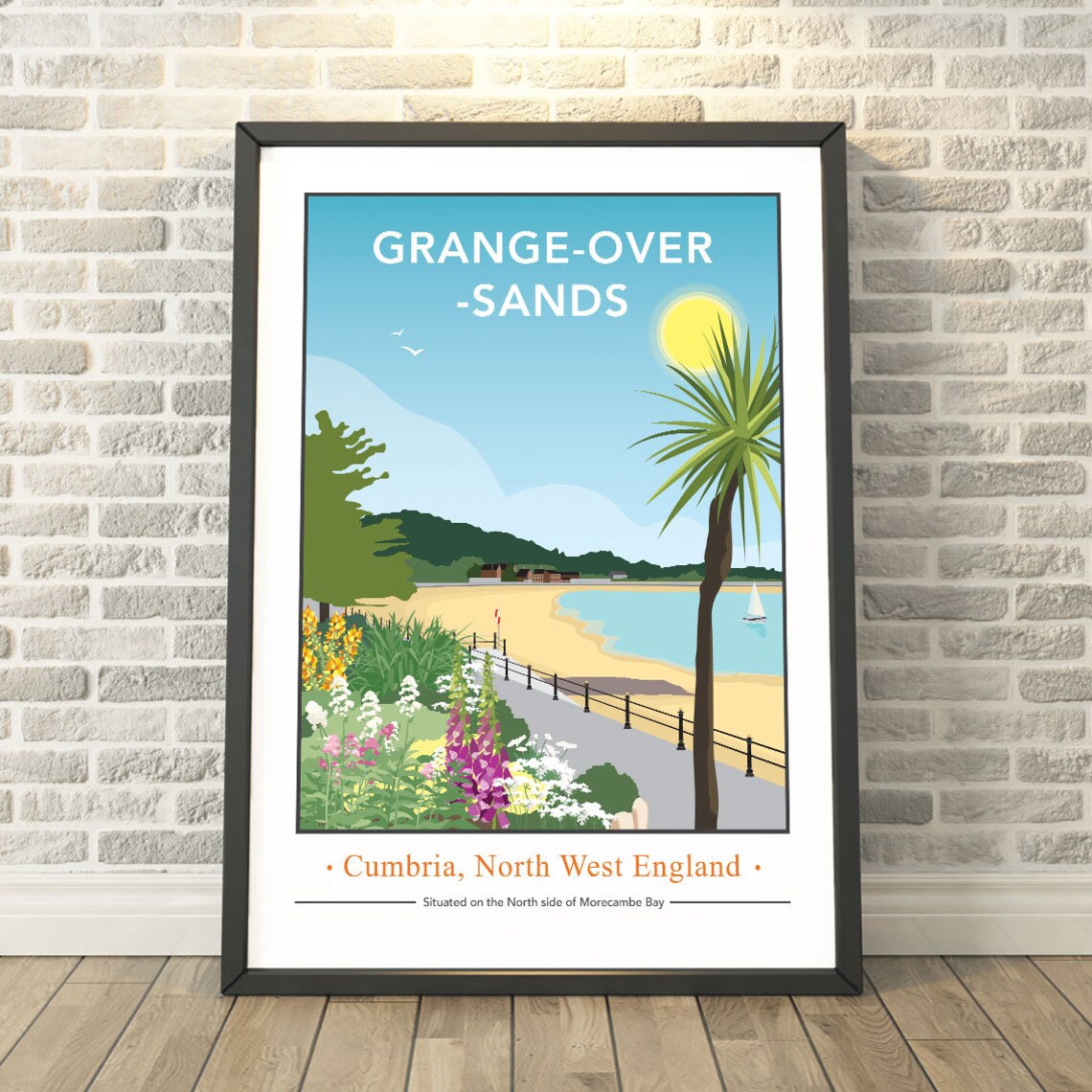 Grange-over-Sands Promenade, Cumbria Travel Poster